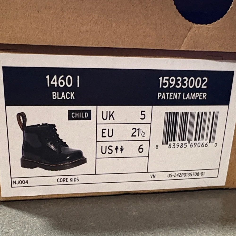 Dr. Martens Shiny Black Kids Boots